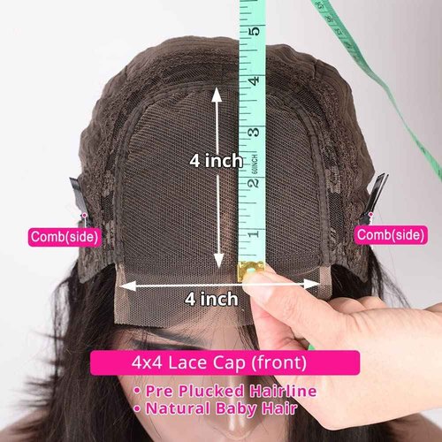 Bangjazz 4X4 Lace Front Wigs Human Hair Water Wave Wig 180% Density Brazilian Virgin Hair Pre Plucked with Baby Hair Wigs for Black Women Deep Water Wig 18 Inch Natural Color (18 Inch,Water Wave Wigs)