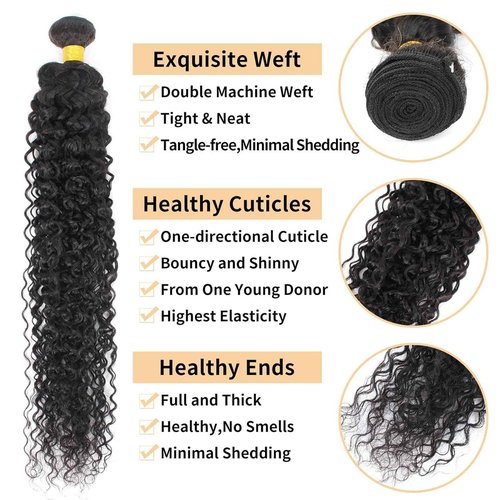 12A Water Wave Bundles Human Hair 28 Inch Full And Thick Single Bundle 100% Unprocessed Brazilian Virgin Hair Soft Water Curly Bundles Human Hair Weave Natural Color 1 Bundle100g/pc
