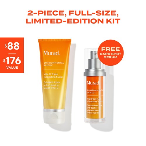 Murad Our Best Skin Brighteners 2-Piece Kit ($176 Value) – Full Size Dark Spot Correcting Serum & Vita-C Exfoliating Cleanser – Brightens, Smooths & Evens Tone