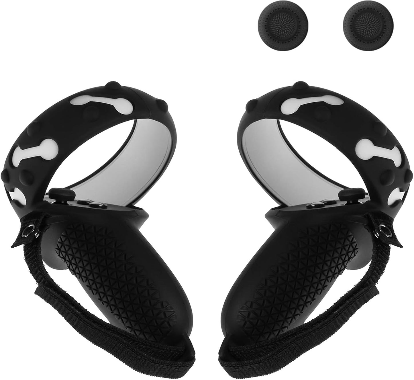 (1 Pair) Orzero Silicone Controller Cover Compatible for Quest 2, Anti-Throw Soft Protective VR Gaming Headset Handle - Black