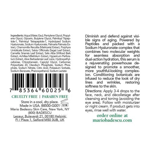 Mario Badescu Peptide Renewal Face Cream & Super Peptide Serum Set – Hydrating and Anti Aging Facial Moisturizer & Face Serum for Smooth, Plump, Youthful-Looking Skin Care for Women & Men