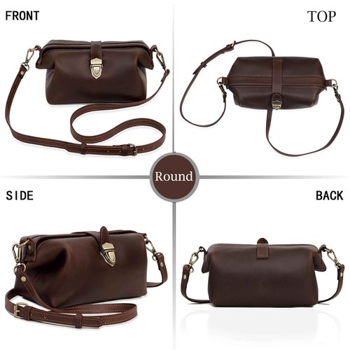 Premium Leather Cosmetic Bag for Women – Large Capacity Travel Makeup Organizer Pouch with Handle & Shoulder Strap, Vanity Makeup Case, Durable Leather Bag & Cosmetic Organizer For Travel - Brown