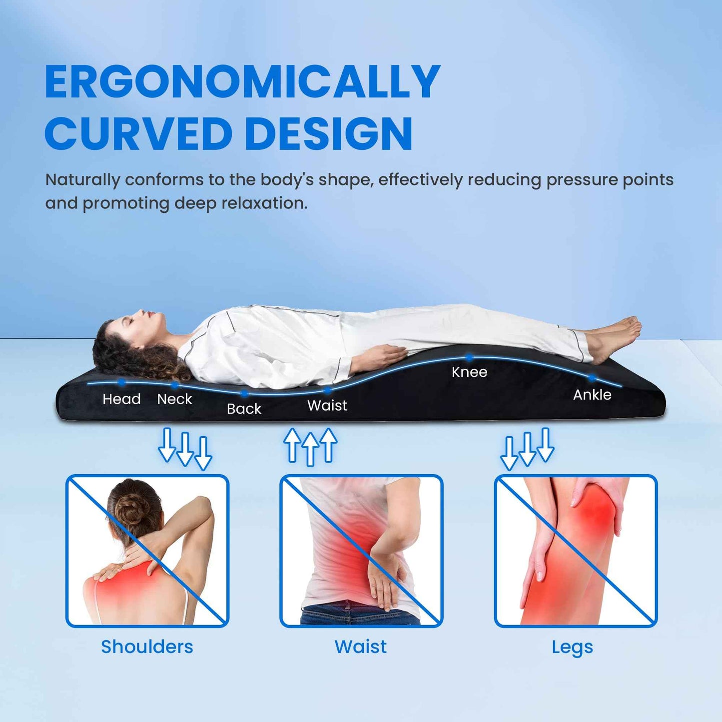 Lash Bed Foam Topper, Massage Table High-Density Foam Mattress, Ergonomic Curved Lash Bed Topper Cushion for Beauty Salon