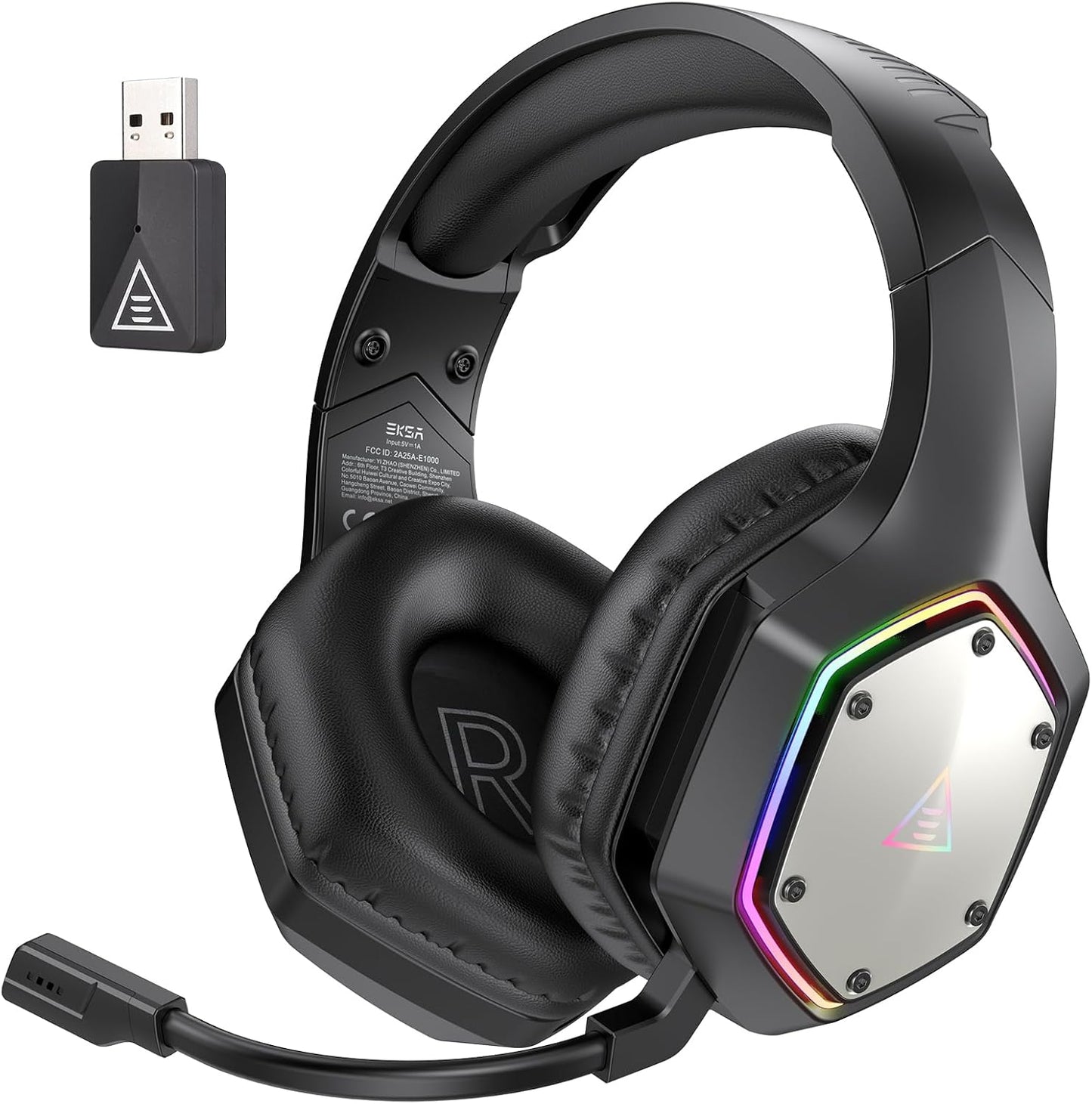 2.4GHz Wireless Gaming Headset for PC, PS4, PS5, Gaming Headphones with Noise Cancelling Microphone, 7.1 Surround Sound, 36-Hr Battery Gamer Headset for Computer, Laptop, 3.5mm Wired for Xbox Serie