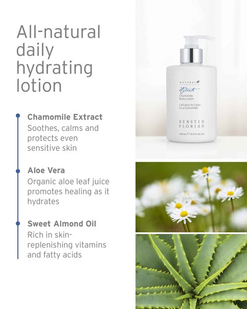 Kerstin Florian Chamomile Body Lotion | Nourishing Hydrating Moisturizer with Aloe & Jojoba Oil | Soothes Dry Skin | 13.5 fl oz