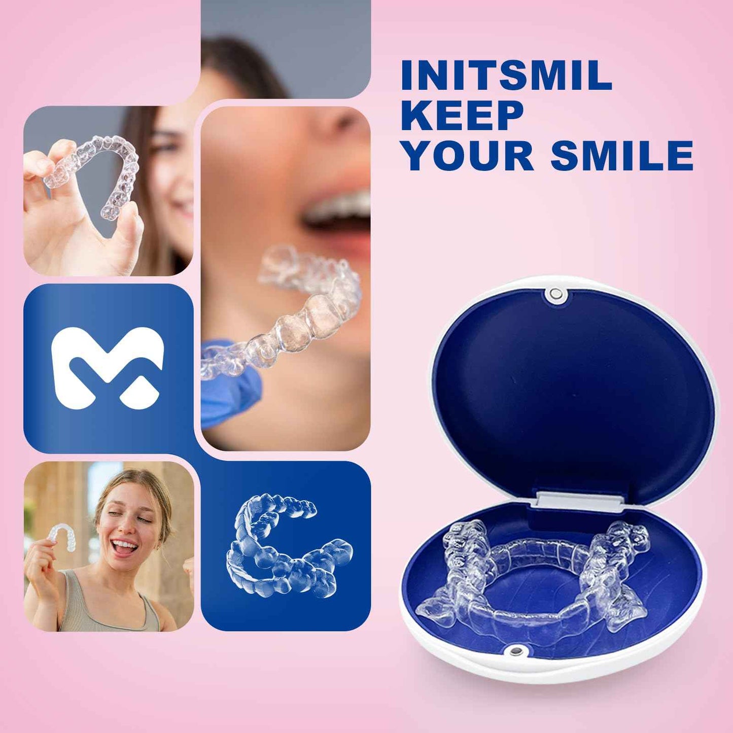 Initsmil Teeth Retainer for Upper and Lower Teeth - Clear, Comfortable, BPA-Free, Durable, Easy to Use, Ideal for Teeth Retention after Braces, for Adults and Teens