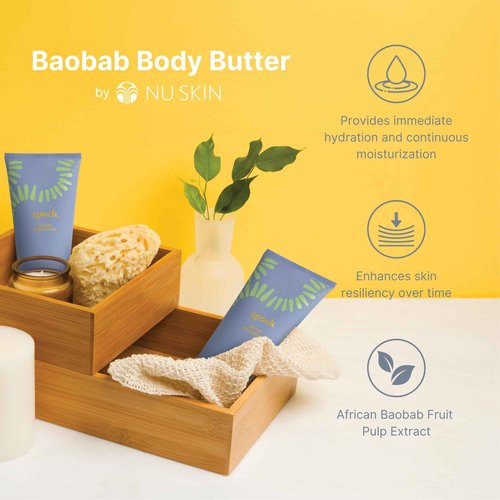 Nuskin Epoch Baobab Body Butter | Rich Cream Infused with Shea Butter and Ethnobotanical Baobab Fruit Extract for Deep Hydration, Softness, and Skin Resiliency | 2 Pack