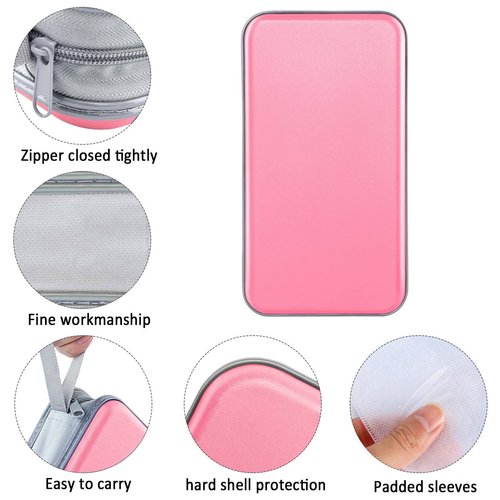 Siveit CD Case, DVD Case Holder 96 Capacity Hard Plastic CD DVD Disc Cases Storage Binder Wallet for Car Home Office Travel (Light Pink)