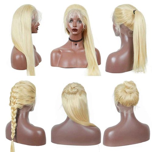 Lace Front Human Hair Wig Pro Deep Parting Blonde Lace Wigs with Pre Plucked Hairline and Baby hair Thick 150% Density Glueless 613 Frontal Wigs Bleached Knots Short 20 Inch