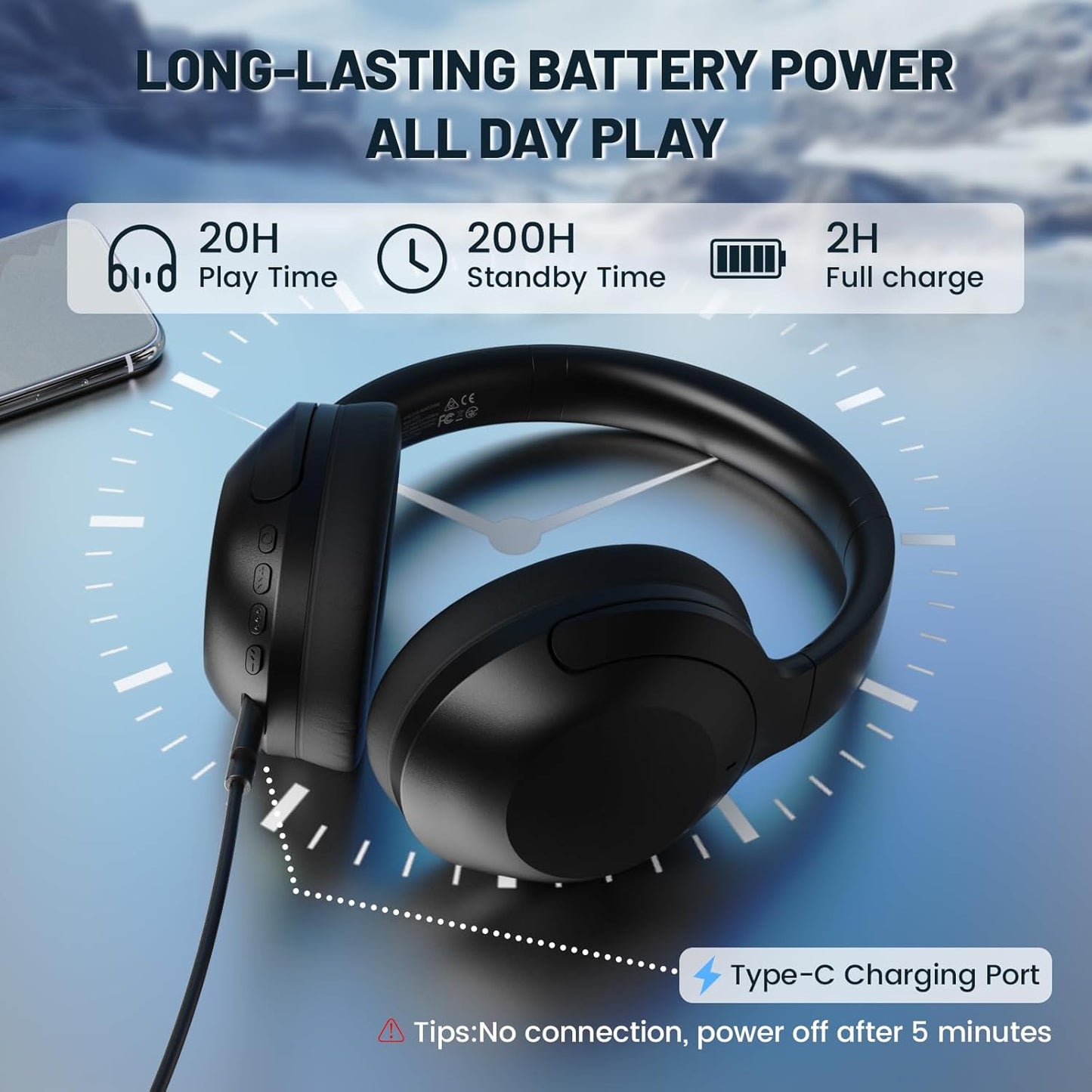 ATTACK SHARK G300 Active Noise Cancelling Wireless Headphones, Ultra Light Foldable Over-Ear Wired/Bluetooth Headset, 20H Playtime, Built-in Mic Hands Free Talking for Travel, Office, Home - Purple