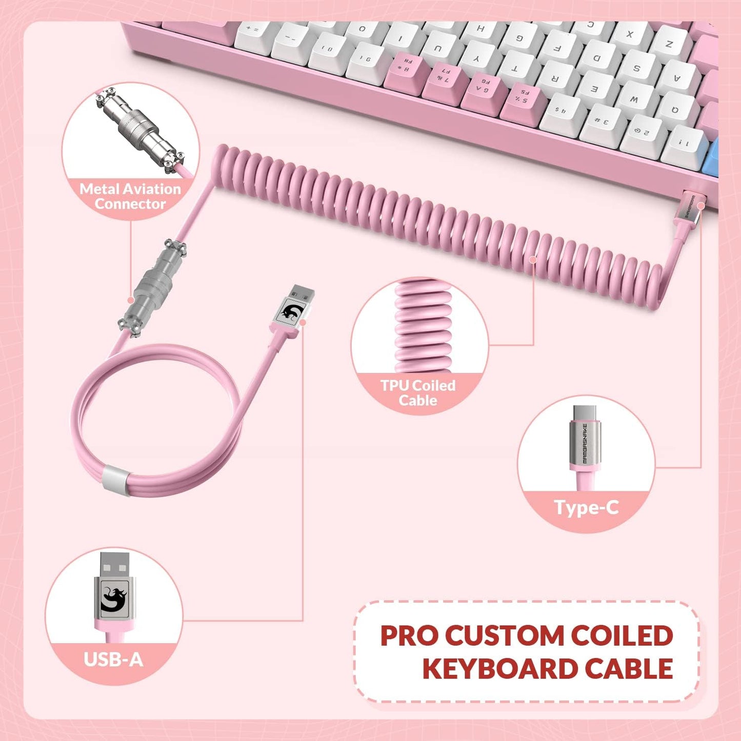 ZIYOU LANG RK-T8 Wired 65% Mechanical Gaming Keyboard with RGB LED Backlit Anti-ghosting TKL Mini 68 Key Custom Coiled C to A Cable Linear Red Switch for PS4 PS5 Xbox PC Mac Gamer(Gray/White/Orange)