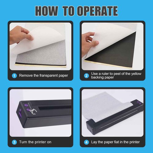 Autdor Tattoo Stencil Printer Wireless Tattoo Printer Machine Thermal Printers Compatible with Phone Pad and PC Tattoos Transfer Machine Bluetooth and USB Connectivity for Tattooing Supplies