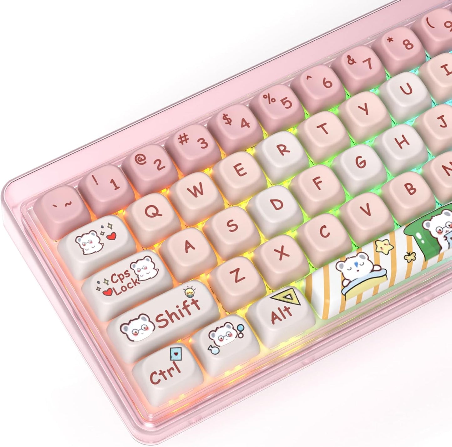 61 PBT Game keycap, 60% Backlight with Key Puller OEM Configuration American Layout, 87/104 Mechanical Keyboard (no Keyboard) (Ahris)