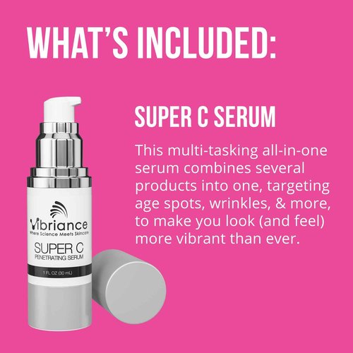 Vibriance Total Body Renewal Bundle | Super C Serum and Age Defying Body Serum for Face and Body | Hydrates, Firms, Lifts, Reduces Wrinkles, Crepey Skin | Anti-Aging Skincare Set for Radiant Skin
