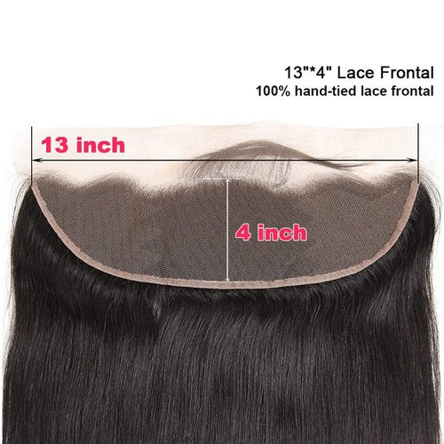 13x4 Lace Frontal Closure Straight Human Hair 150% Density Lace Frontal Human Hair Pre Plucked with Baby Hair 100% Unprocessed Brazilian Virgin (straight human hair frontal, 20inch)