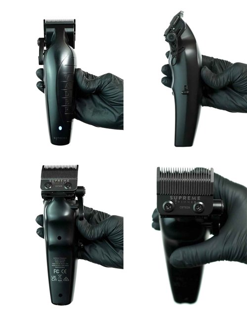 Supreme Trimmer Vader Clipper with DLC Taper Blade STC5098 | 210 Min Run Time 7500 RPM Hair Trimmer | Professional Brushless Motor Barber Clipper | Black