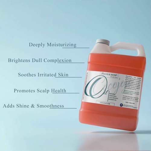 Rosehip Oil for Face Cold Pressed Unrefined cocojojo Pure Natural Rosehip Seed Oil in Bulk 1 GALLON - Moisturizing, Soothing, Hydrating, & Nourishing
