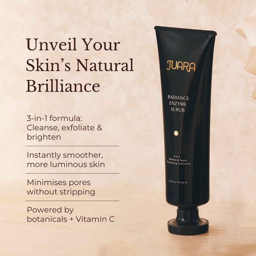 JUARA - Radiance Enzyme Scrub | Sensitive Exfoliant | Brightening Facial Cleanser | Pore Clarifier | Invigorating, 3-1 Face Wash | Cruelty Free, Paraben & Sulfate Free, Vegetarian | 2.5 oz (2 Pack)