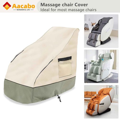 Aacabo Massage Chair Cover 600D Oxford Cloth Full Body Shiatsu Massage Chair Protective Cover with Drawstring Waterproof Dustproof
