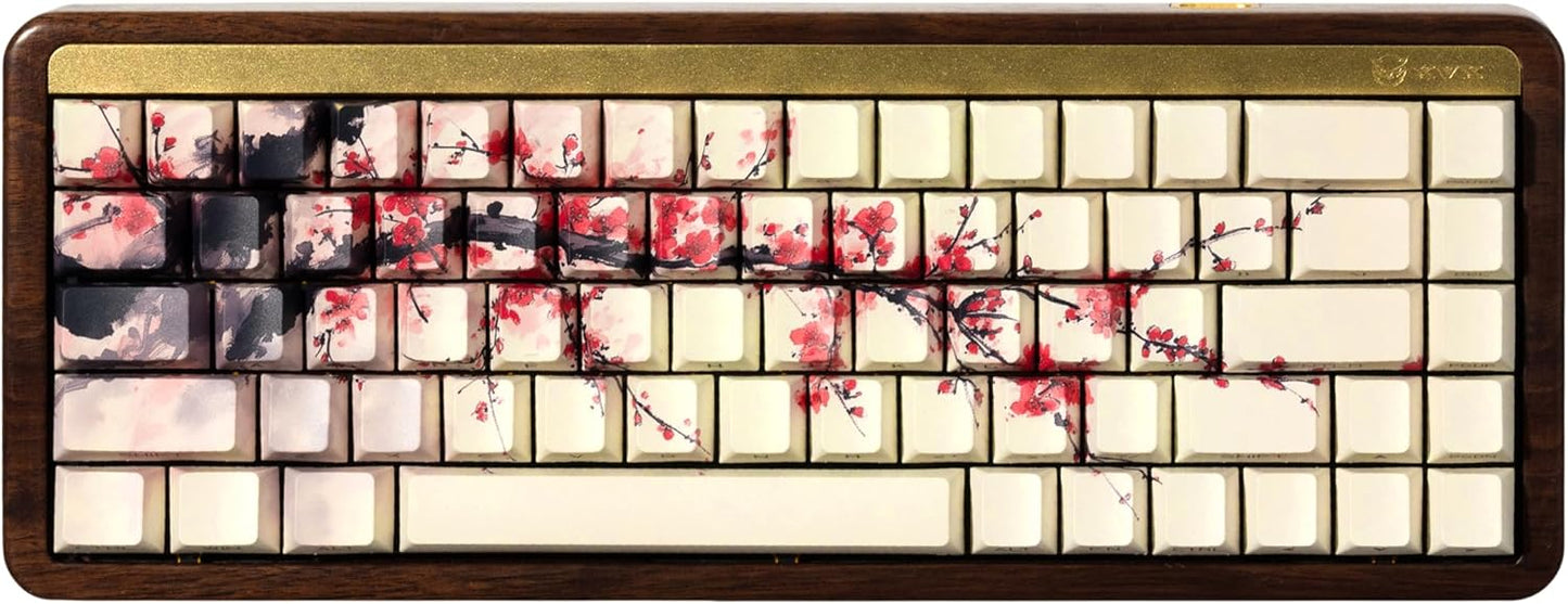 XVX Bamboo Grove Shine Through Keycaps, Double Shot PBT Keycaps, Side Printed Keyboard Caps with Dye Sublimation Full Keycap Sets Suitable for Gateron Cherry MX Switches Mechanical Keyboard