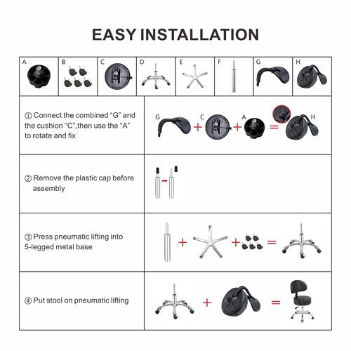 Lilfurni Black Lift Swivel Rolling Stool Round Chair,Thick Sturdy Padding,Adjustable Stool with Wheels for Doctor,Medical,Massage Salon,Office,Shop(with Back, Brown)