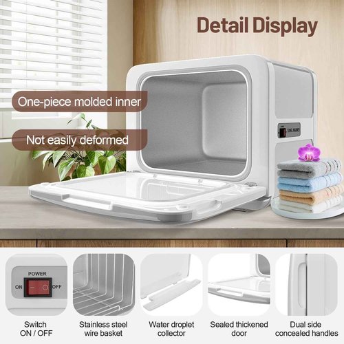Utenzi Hot Towel Warmer, 8.5L Mini Towel Warmer Cabinet, Professional Small Towel Heating Box with Stainless Steel Rack, Premium Towel Heater for Spa, Beauty Salon, Barber, Massage, Gym, Home, White
