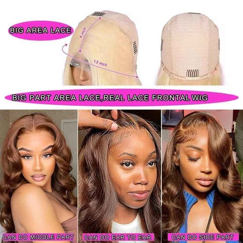 Chocolate Brown Lace Front Wig Human Hair 20 Inch 13x4 HD Body Wave Brown Lace Front Wigs Human Hair Wear and Go Glueless Wig Pre Plucked With Babyhair Colored Hd Lace Frontal Wigs For Black Women