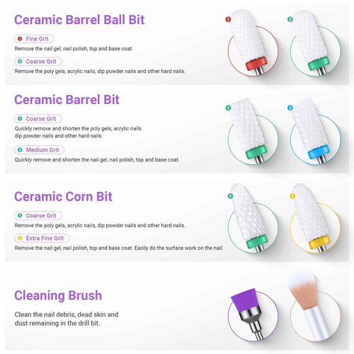 MelodySusie Nail Dust Collector with Reusable Filter with 21pcs Nail Drill Bit Set