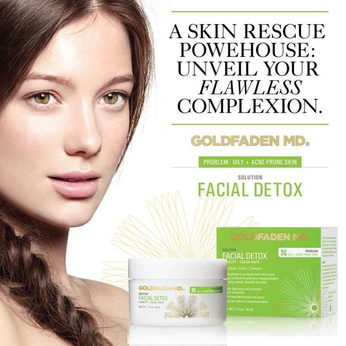 GOLDFADEN MD Facial Detox Mask Clarifying Face Mask w/Zinc Oxide, Sulfur, Salicylic Acid & Grapefruit Purifying Deep Clean Minimizes the Appearance of Redness, Blackheads & Pores 1.7 fl oz