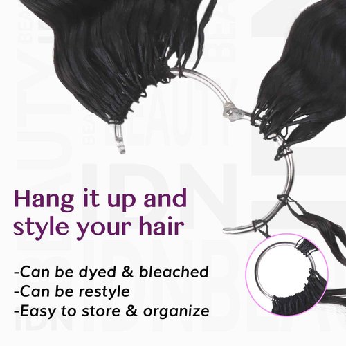 IDN Human Crochet Hair Knotless Pre Separated Bulk, 16 Inch 60g Feather Line Crochet Hair Braids, Deep Wave Natural Black Invisiable Knot Hair Extensions For Women Girl Kids