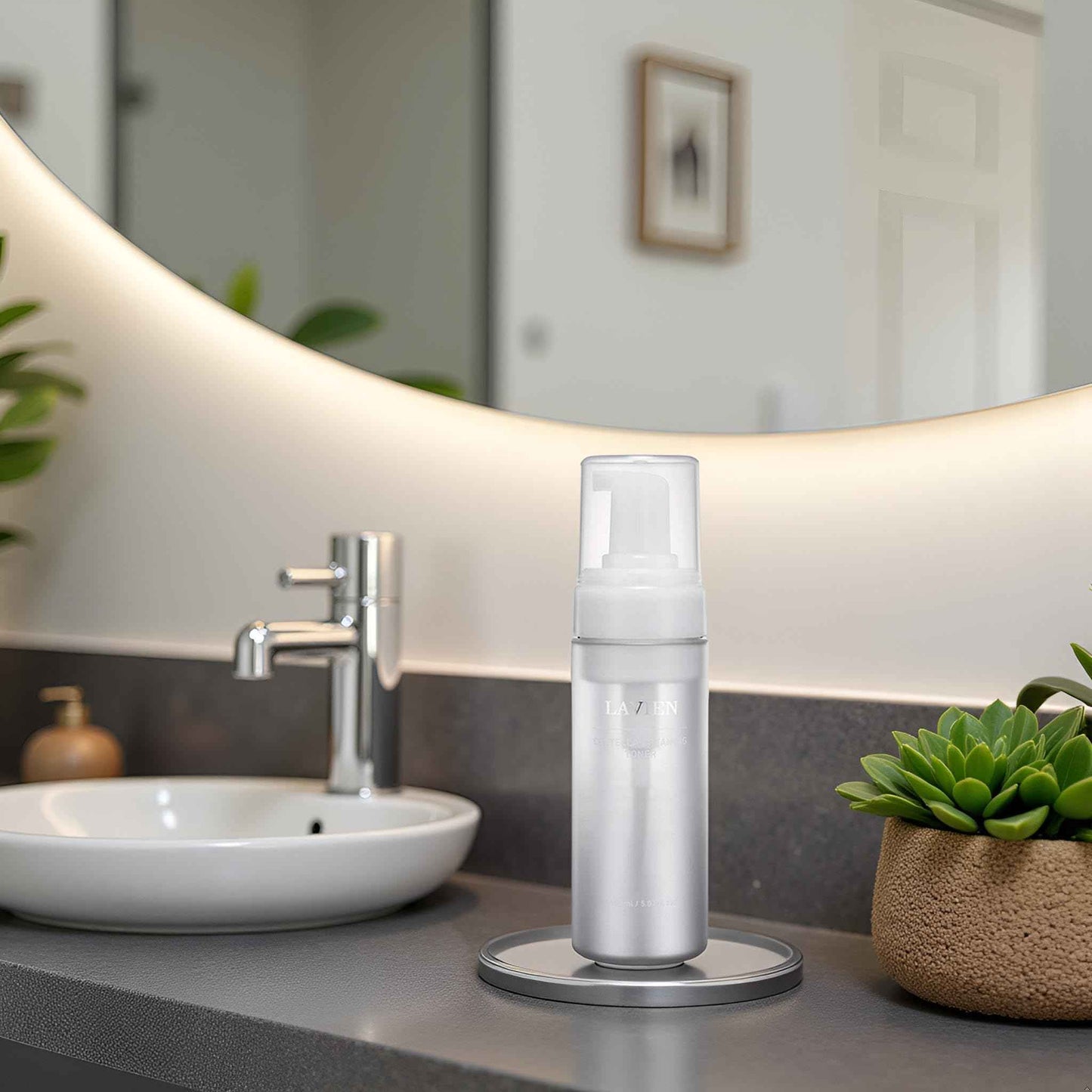 Lavien Centella Creaming Facial Toner - Centella Asiatica Leaf Water, Bubble Foaming - Night and Day Toner, Cleanse, Absorb, Sheet Mask, Exfoliate - 5.97 Fl Oz. (150ml) Bottle