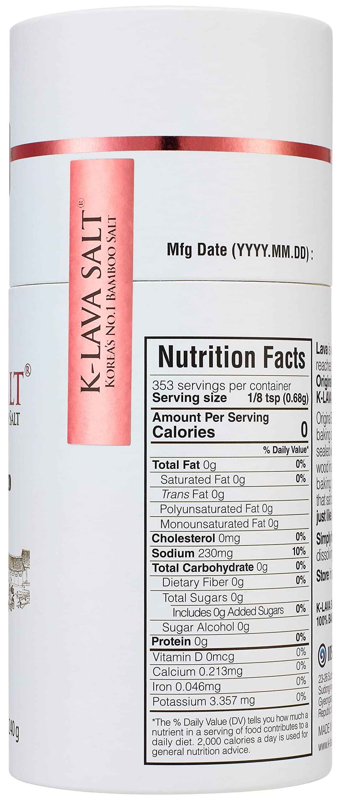 K-LAVA SALT—Korea's No.1 Bamboo Salt—Purple 9X, Crystal, 8.47 Ounce