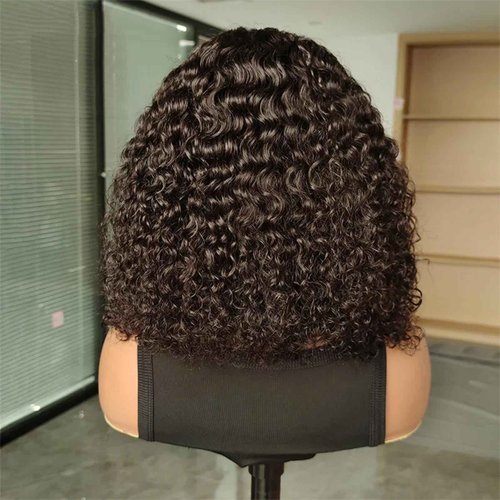 ISEE Wear and Go Glueless Wigs Bob Wigs Human Hair Pre Plucked Water Wave Lace Front Wigs Human Hair Upgraded No Glue Transparent Lace Closure Wigs Human Hair for Women Natural Black 16 Inch