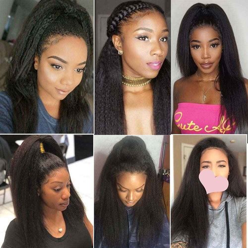Kinky Straight Human Hair Bundles 26 26 26 inch Yaki Straight Brazilian Virgin Human Hair Bundles Natural Black Color Human Hair Yaki Straight Bundles