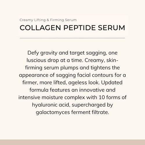 Le Mieux Collagen Peptide Serum - Concentrated, Creamy Anti Aging Face Serum with Skin Contouring Peptides & Moisturizing Hyaluronic Acid, No Parabens or Sulfates (1 oz / 30 ml)