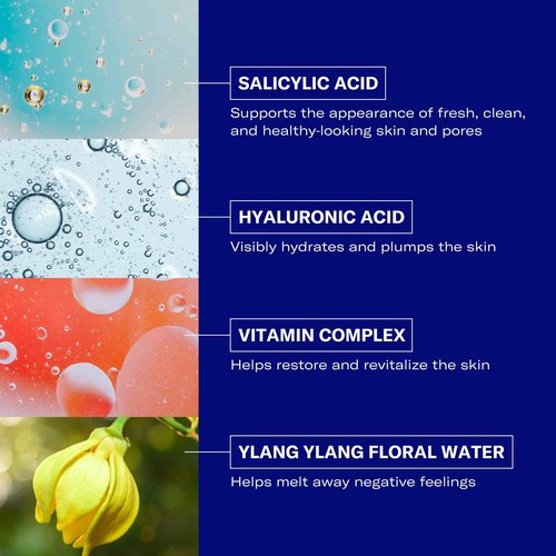 Odacite Clarifying Salicylic & Hyaluronic Acid Facial Serum for Acne - Acne-Prone Face Serum Reduces Blemishes & Clogged Pores - Vitamin E & Ylang Ylang Floral Water - 1 Fl Oz