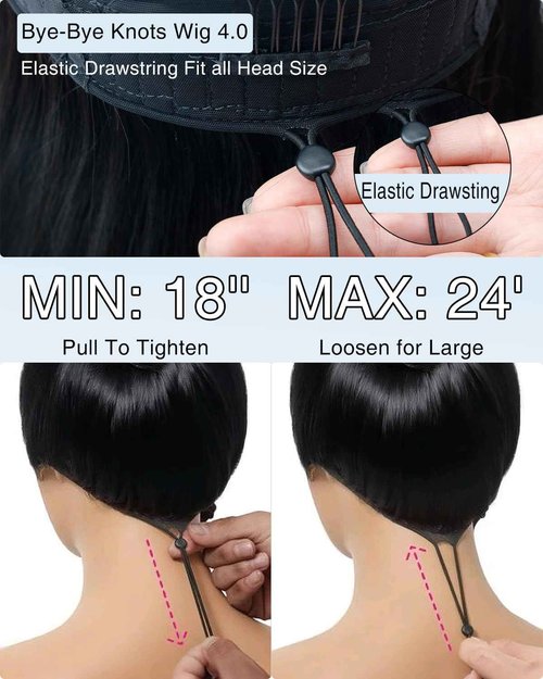 Pobokix Glueless Wigs Human Hair Pre Plucked Pre Cut 250 Density 7x6 Lace Front Wigs Body Wave Closure Wigs For Women 100% Human Hair #1B Natural Black 20inch