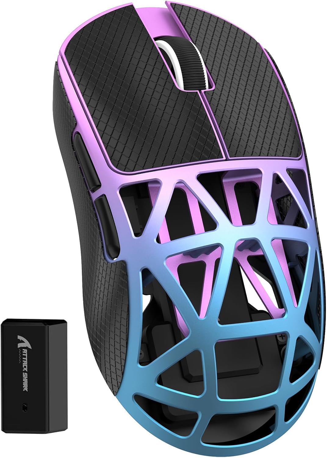 ZIYOU LANG x Attack Shark R2 Wireless Gaming Mouse, Ultra Lightweight Magnesium Alloy, PAW3950 42000 DPI Optical Sensor, 8KHz Polling Rate, BT/2.4G/Wired Programmable Mice with Grips Sticker (Black)