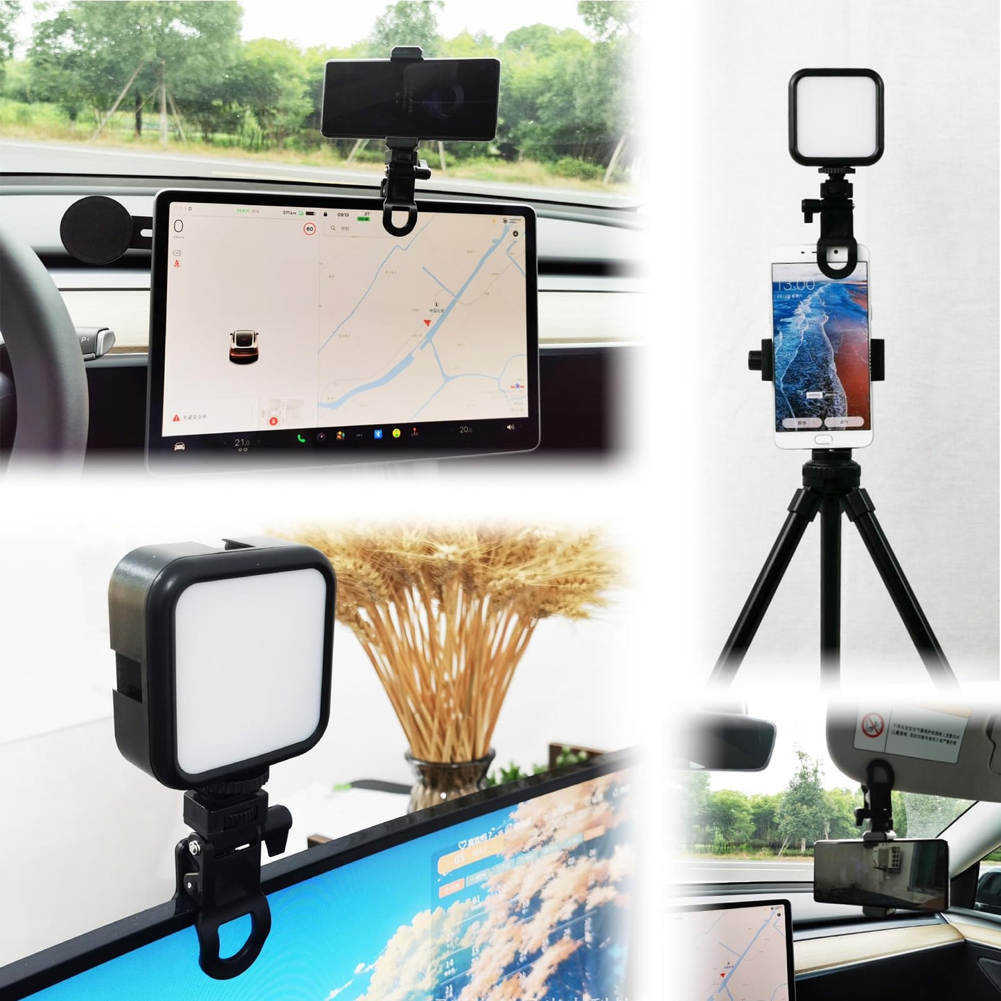 Yeebline Monitor Camera Mount Clip, 2 Pack Monitor Camera Mount Clamp Selfie Light Ring Light Clip with 1/4 Screw Connector, Screen LCD Display Top Fill Light Flash Stand Webcam Holder for Phone