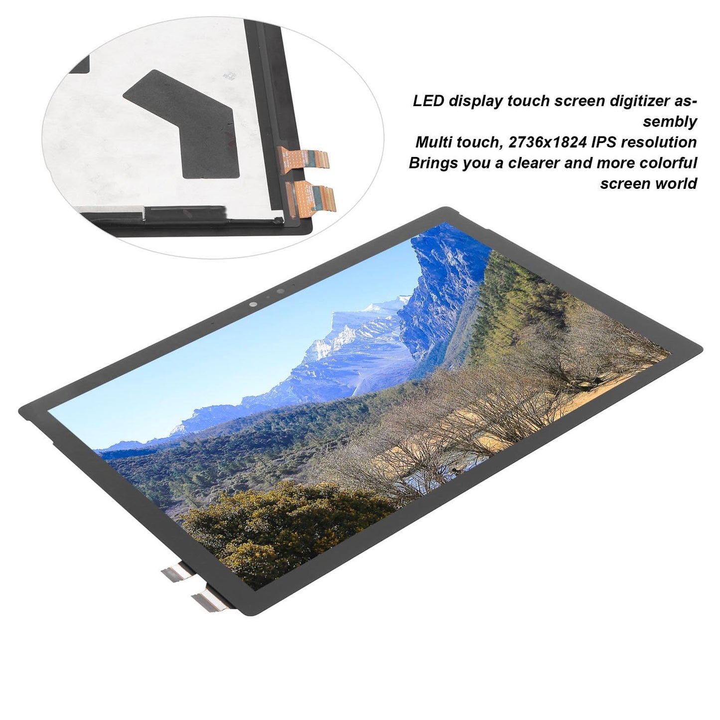 12.3 inch Screen Replacement for Pro 7 1866 LP123WQ2, 2736x1824 LCD Display Digitizer Assembly, Laptop Replacement