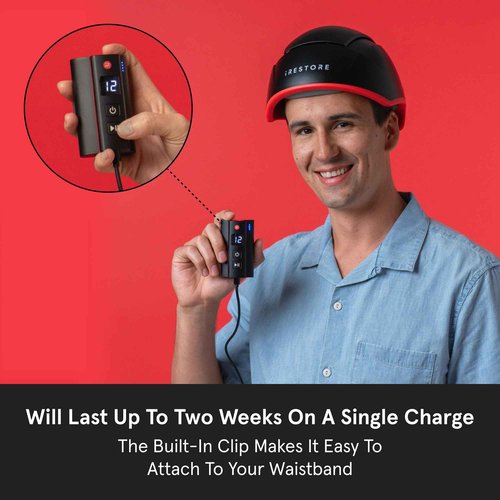 iRestore Elite Rechargeable Battery Pack to be Used with The Elite Laser Hair Growth Device, for Mobility, Two Weeks of Use Per Charge