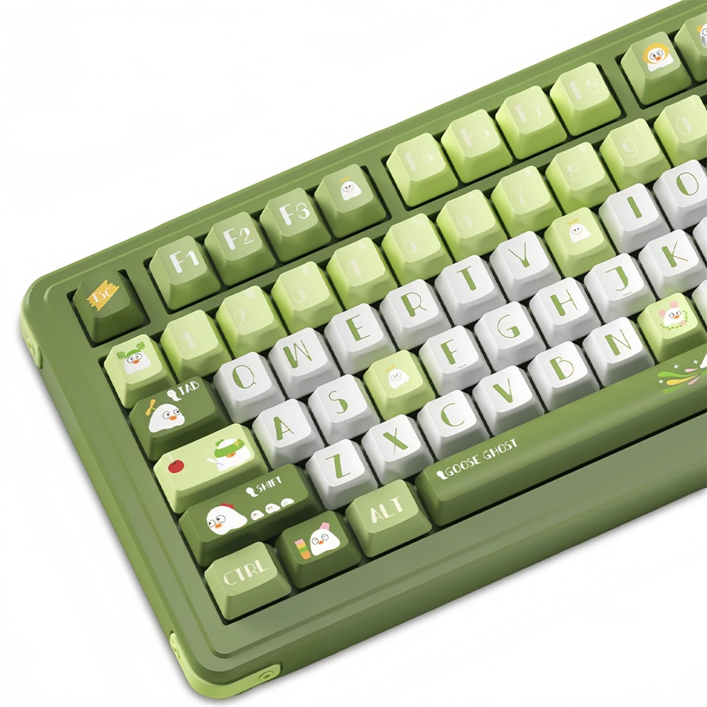 ZMX Cute Keyboard Keycaps,PBT Dye-Sub Custom Keycaps Set Cherry Profile 124 Keys Full Size Keycaps for ANSI Layout Cherry MX Switches 75% 60% Mechanical Gaming Keyboard Kawaii Cartoon Keycaps (02)