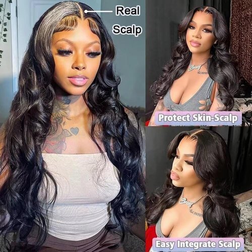 V Part Wig Human Hair Body Wave Upgrade U Part Human Hair Wig Beginner Friendly Clip In V Shape Wigs for Women Natural Black Color 18 Inch