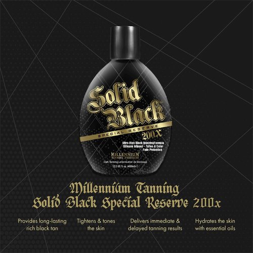 Millennium Tanning Solid Black Special Reserve 200X Tanning Lotion, 13.5 Ounces, 2-pack
