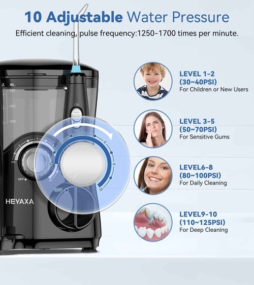 Water Flosser & Ultrasonic Electric Toothbrush Combo, 600ML Water Dental Flosser with 7 Jet Tips, 10 Adjustable Water Pressure, 5 Toothbrush Heads for Home Use, Gums, Braces (Black)