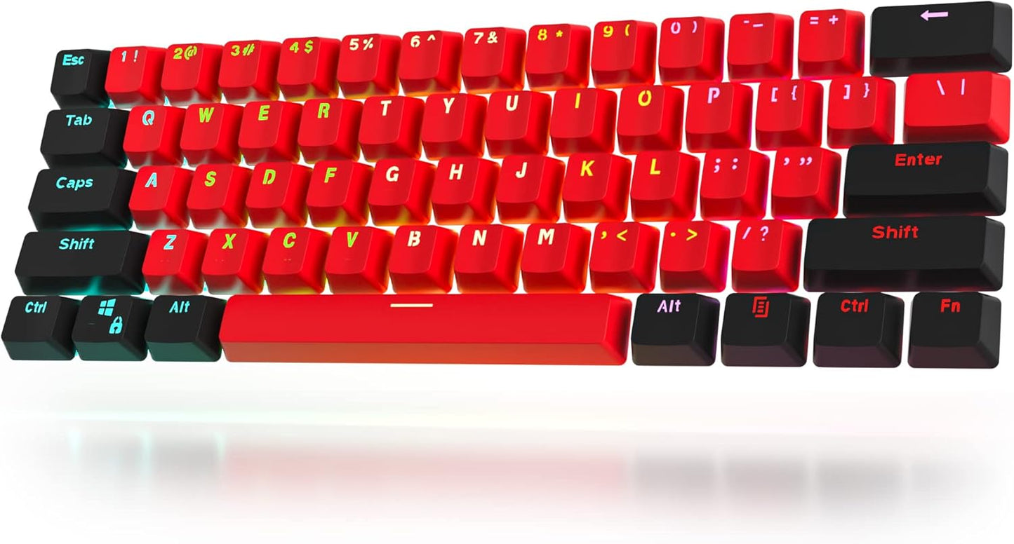 61 PBT Game keycap, 60% Backlight with Key Puller OEM Configuration American Layout, 87/104 Mechanical Keyboard (no Keyboard) (Ahris)