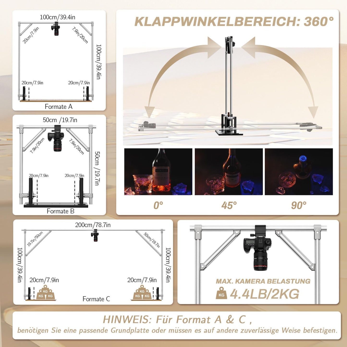 【Not Include Main Part】RAUBAY 360 Degree Spinner (Lite Version) - Extension Kit, Innovative Flip Shooting Kit For Object And Portrait Shooting, Commercial Video, Content Creation And Transition Shots
