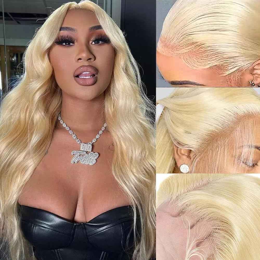 30 Inch 613 13x6 Lace Front Wig Human Hair 200 Density Blonde Body Wave Lace Front Wigs Human Hair Pre Plucked Blonde Wig Human Hair 613 HD Lace Frontal Wigs Human hair
