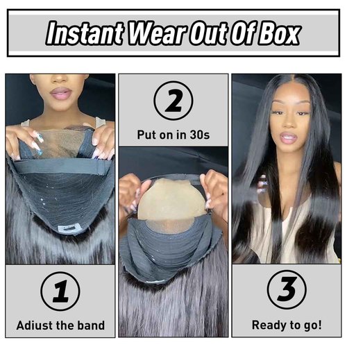 FACMOOD Wear and Go Glueless Wig Deep Wave, Glueless Wigs Human Hair Pre Plucked Pre Cut, 6x4 SKINLIKE Real HD Lace Front Closure Ready to Wear Wig Loose Curl 200% Density 22 inch
