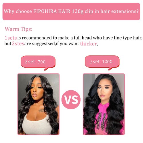 Jet Black Real Human Hair Clip in Extensions - Remy, Invisible, Natural Straight, Seamless - 7pcs Double Weft, 22 Inch, 120g